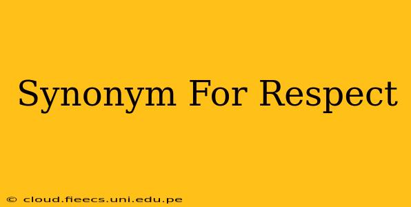 Synonym For Respect