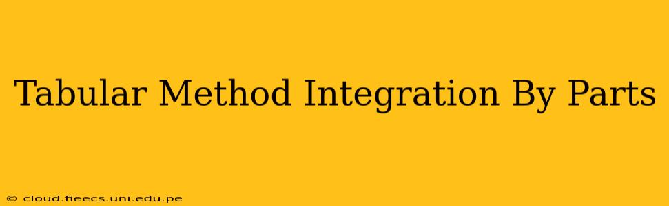 Tabular Method Integration By Parts