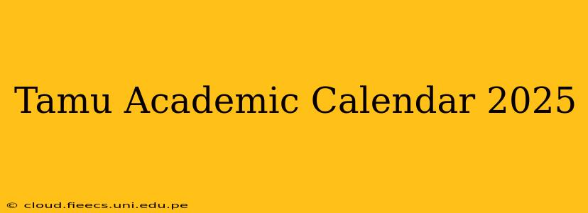 Tamu Academic Calendar 2025
