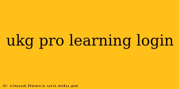 ukg pro learning login