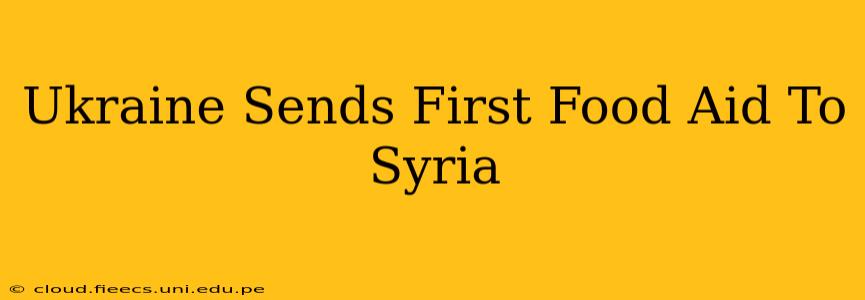 Ukraine Sends First Food Aid To Syria