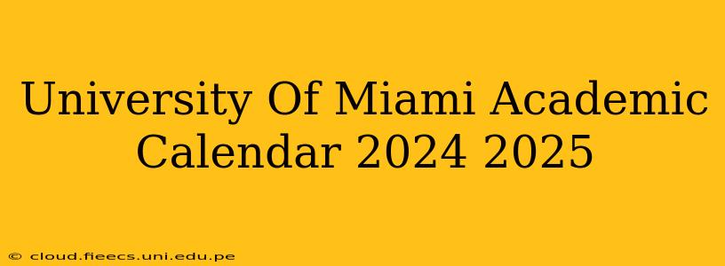 University Of Miami Academic Calendar 2024 2025