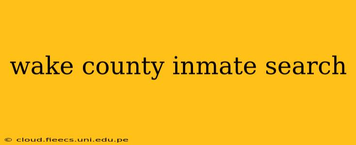 wake county inmate search