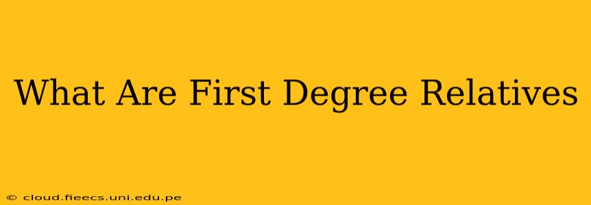 What Are First Degree Relatives