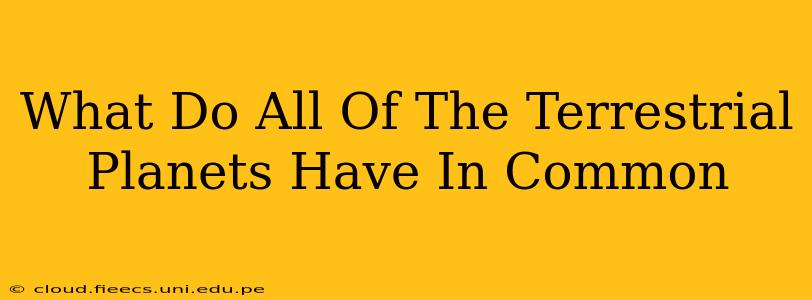 What Do All Of The Terrestrial Planets Have In Common