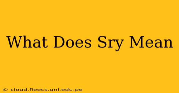 What Does Sry Mean