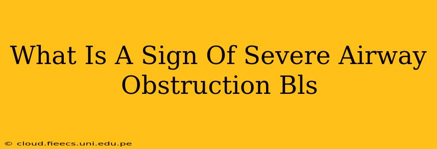 What Is A Sign Of Severe Airway Obstruction Bls