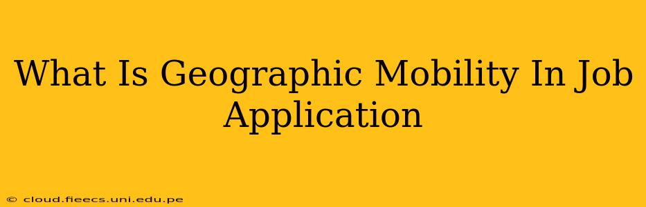 What Is Geographic Mobility In Job Application