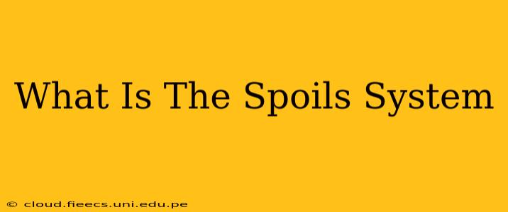What Is The Spoils System