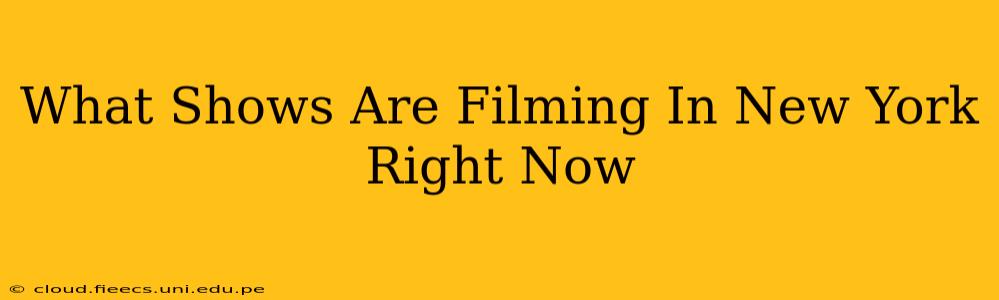 What Shows Are Filming In New York Right Now
