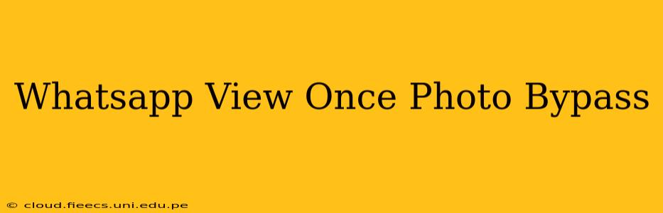Whatsapp View Once Photo Bypass