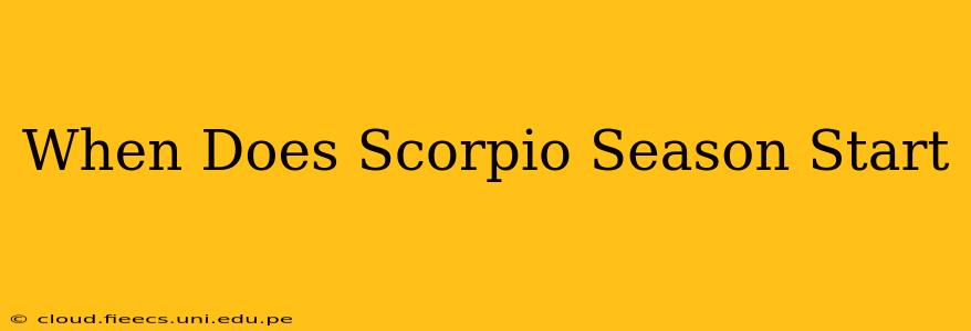 When Does Scorpio Season Start