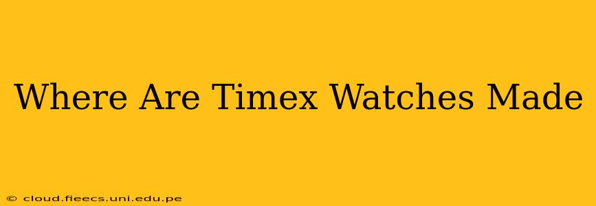 Where Are Timex Watches Made
