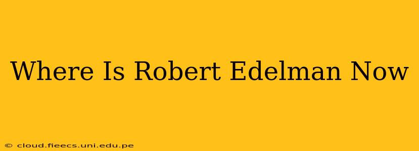 Where Is Robert Edelman Now