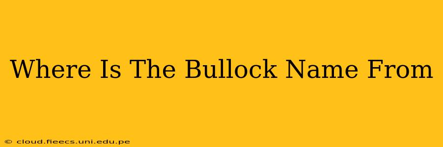 Where Is The Bullock Name From