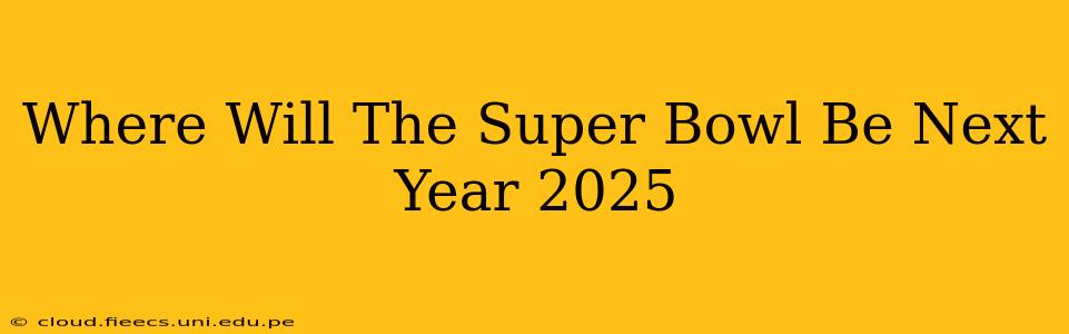 Where Will The Super Bowl Be Next Year 2025