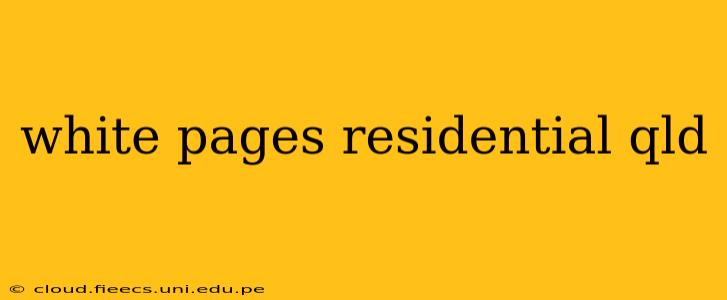 white pages residential qld
