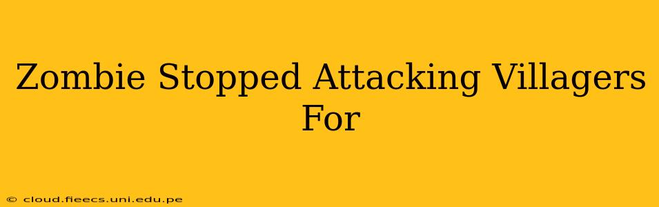Zombie Stopped Attacking Villagers For